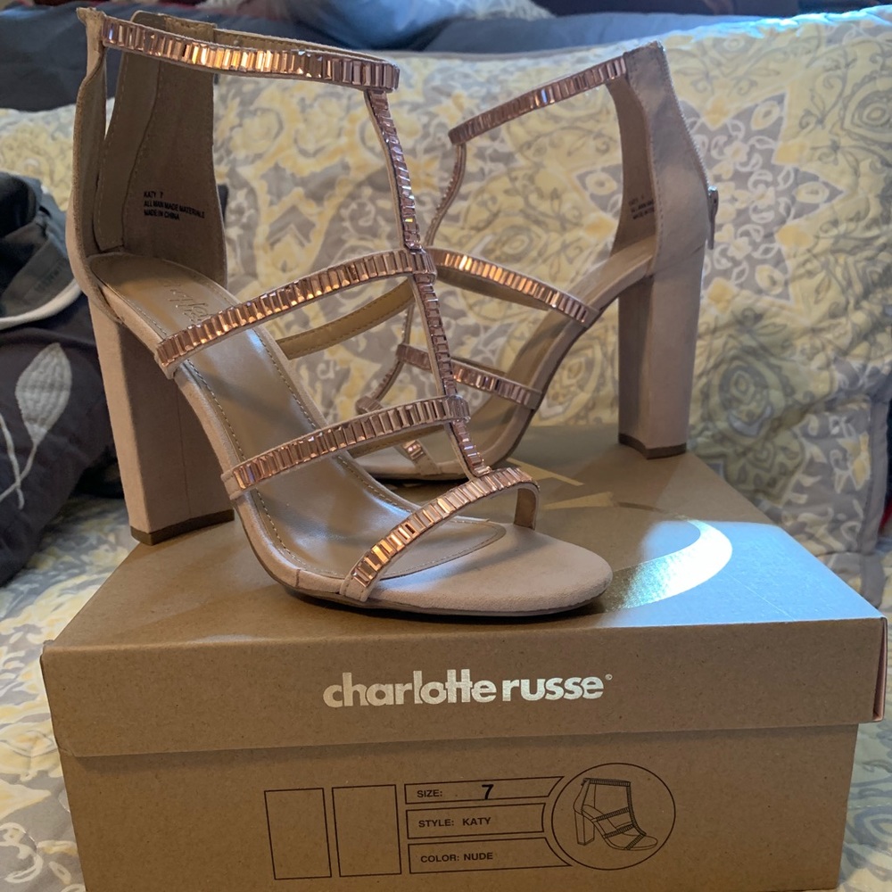 Nude Pink Strappy Heels